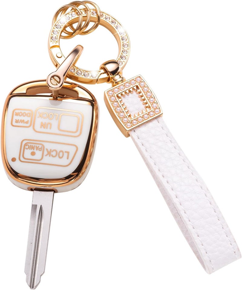 CACARLIKE for Lexus Key Fob Cover with Lexus Keychain, Fob Case Compatible with 2000-2006 ES GS is LS SC GX470 RX300 RX330 RX350 Smart Protector - Image 1
